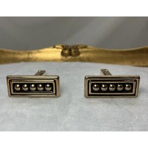 Vtg. Geometric Gold Tone Swank Cufflinks Old Money Estate Heritage Quiet Luxury
